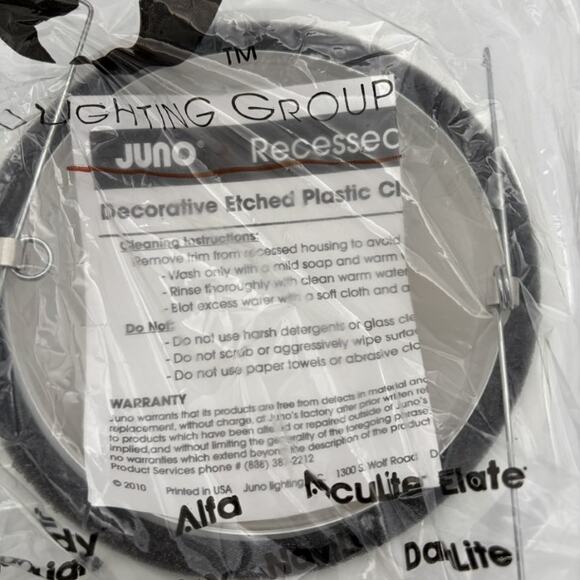 New Juno AIR-LOC Recessed Decorative Etched Plastic Light Trim Kit P0326-AN - Picture 5 of 5